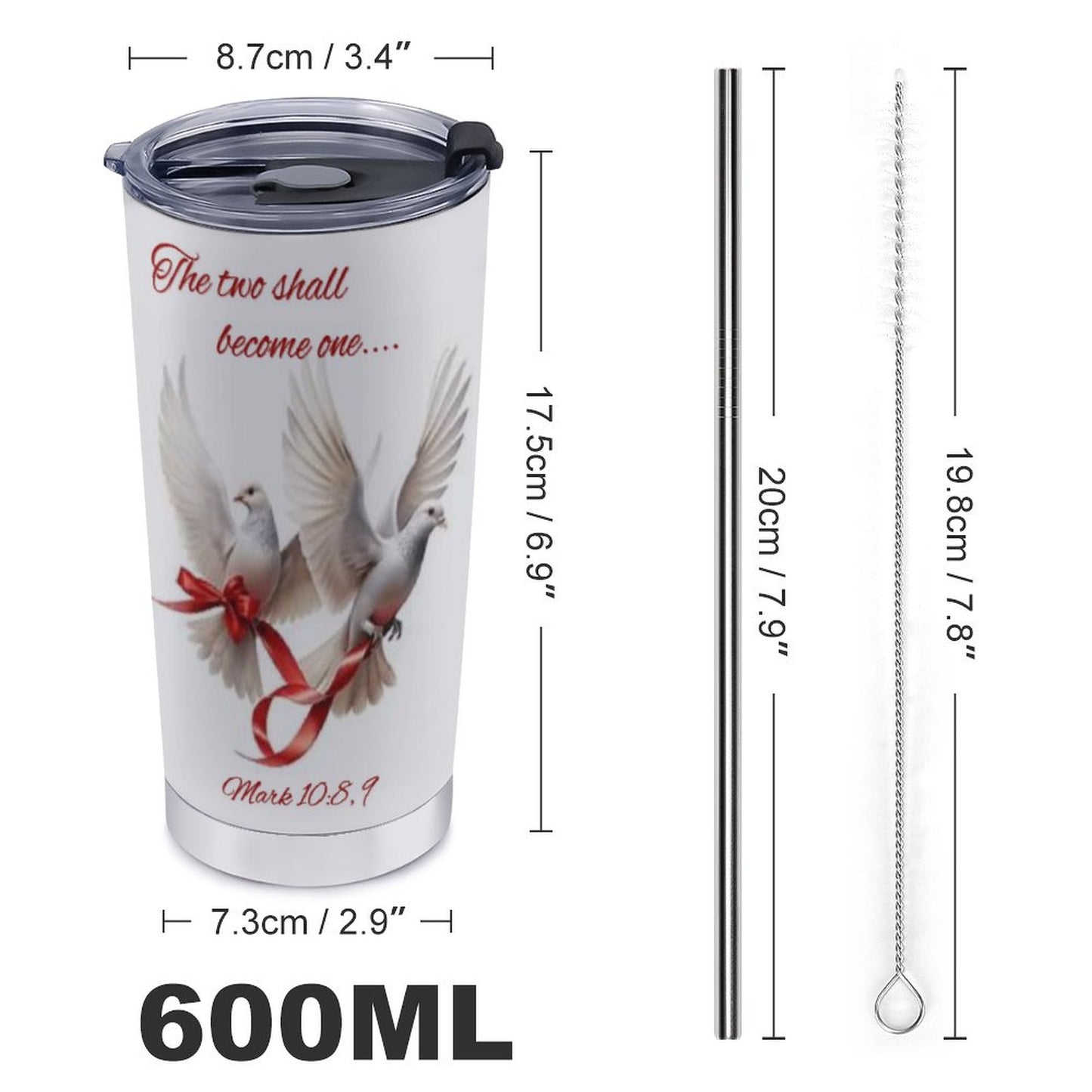 Car Travel Mug Set with Cleaning Kit (590ml/20oz)