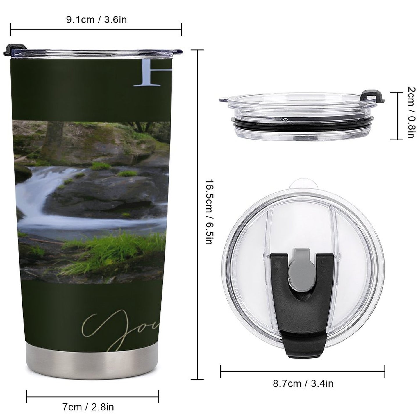 Car Travel Coffee Mug with Lid (All-Over Printing)