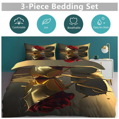 3-Piece Bedding Set-90"x90"/ 229x229cm (Dual-sided Printing)