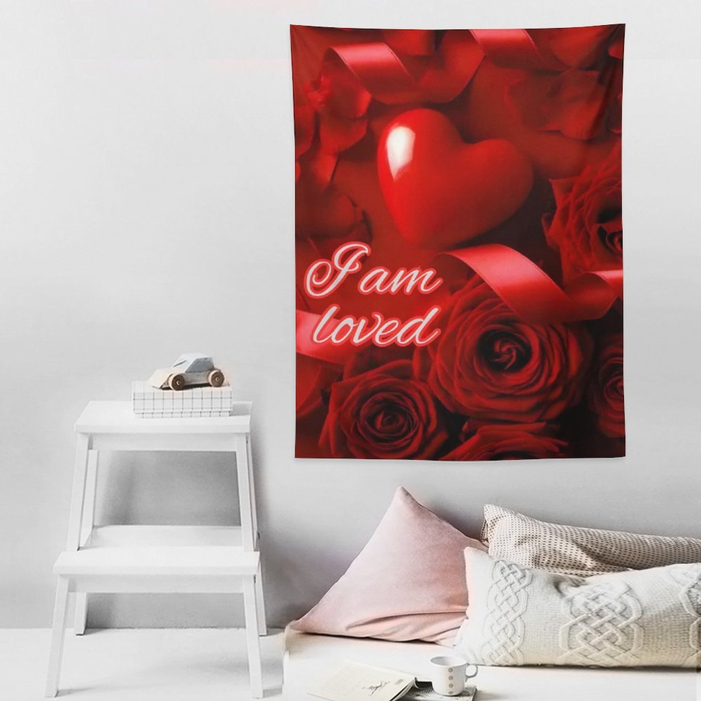 Wall Art with Vertical Tapestry