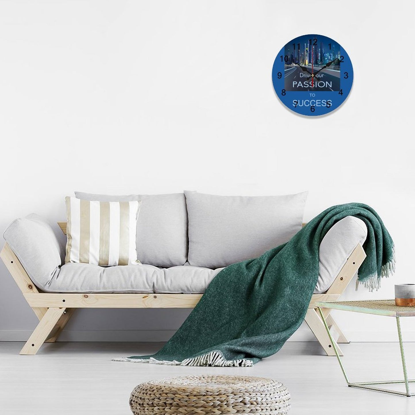 Concise Silent Wooden Wall Clock-9.84"x9.84"/ 25x25cm