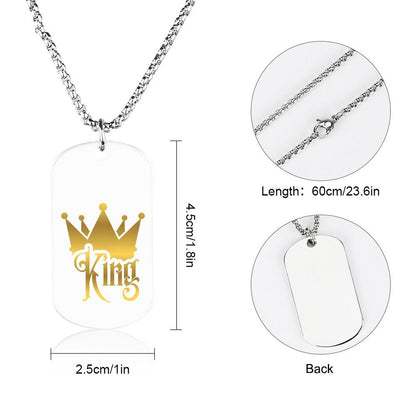 Memorial Necklace with Titanium Steel Square Pendant