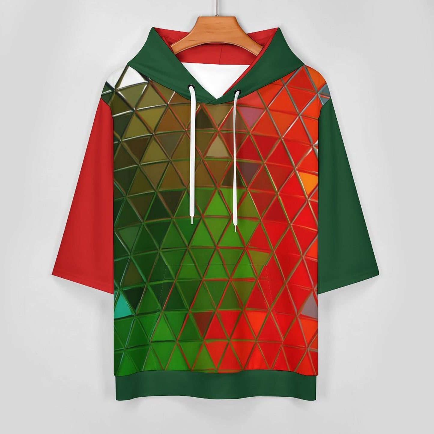 GLASS PRISM Half Sleeve Hoodie-SMALL-6XL