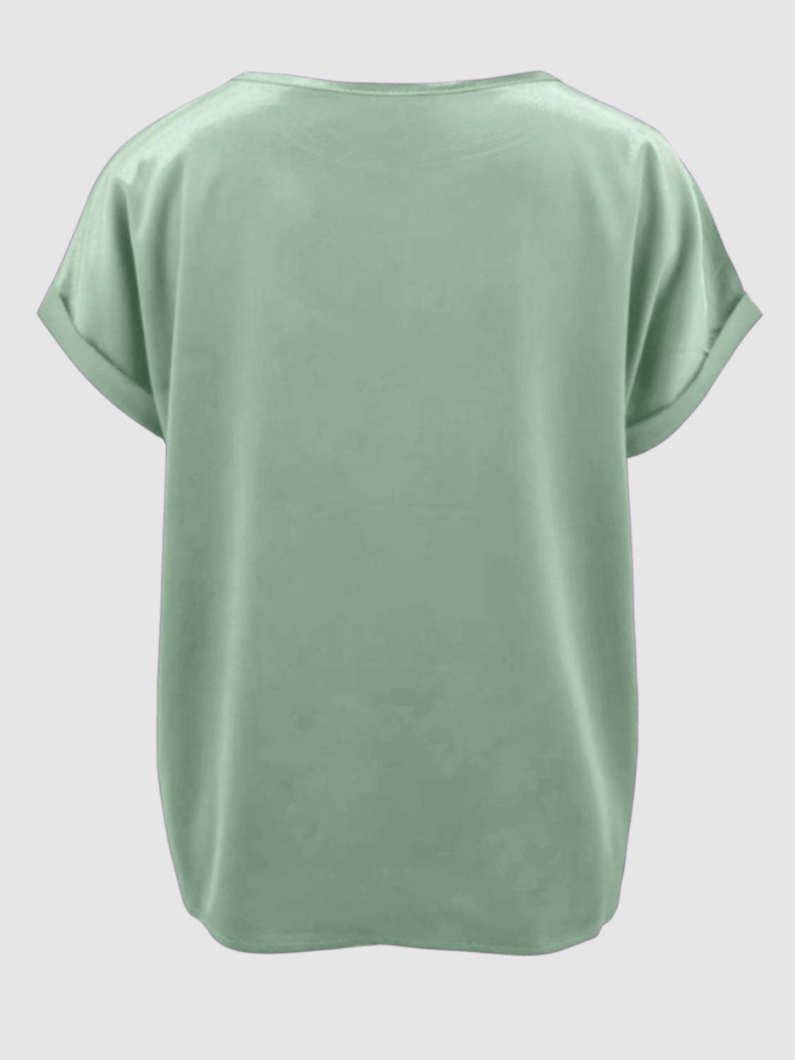 Satin Round Neck Short Sleeve Blouse (black/white/royal blue/lilac/pink/blue/burgundy/green)-SMALL-2XL