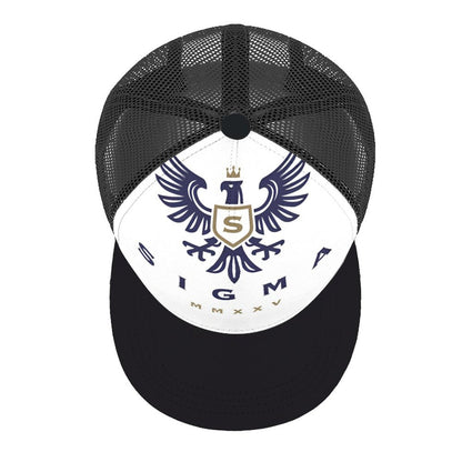 Flat Brim Trucker Hat with Fashion Frontier