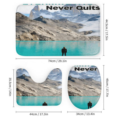 Shower Curtain Set with 3 Rugs