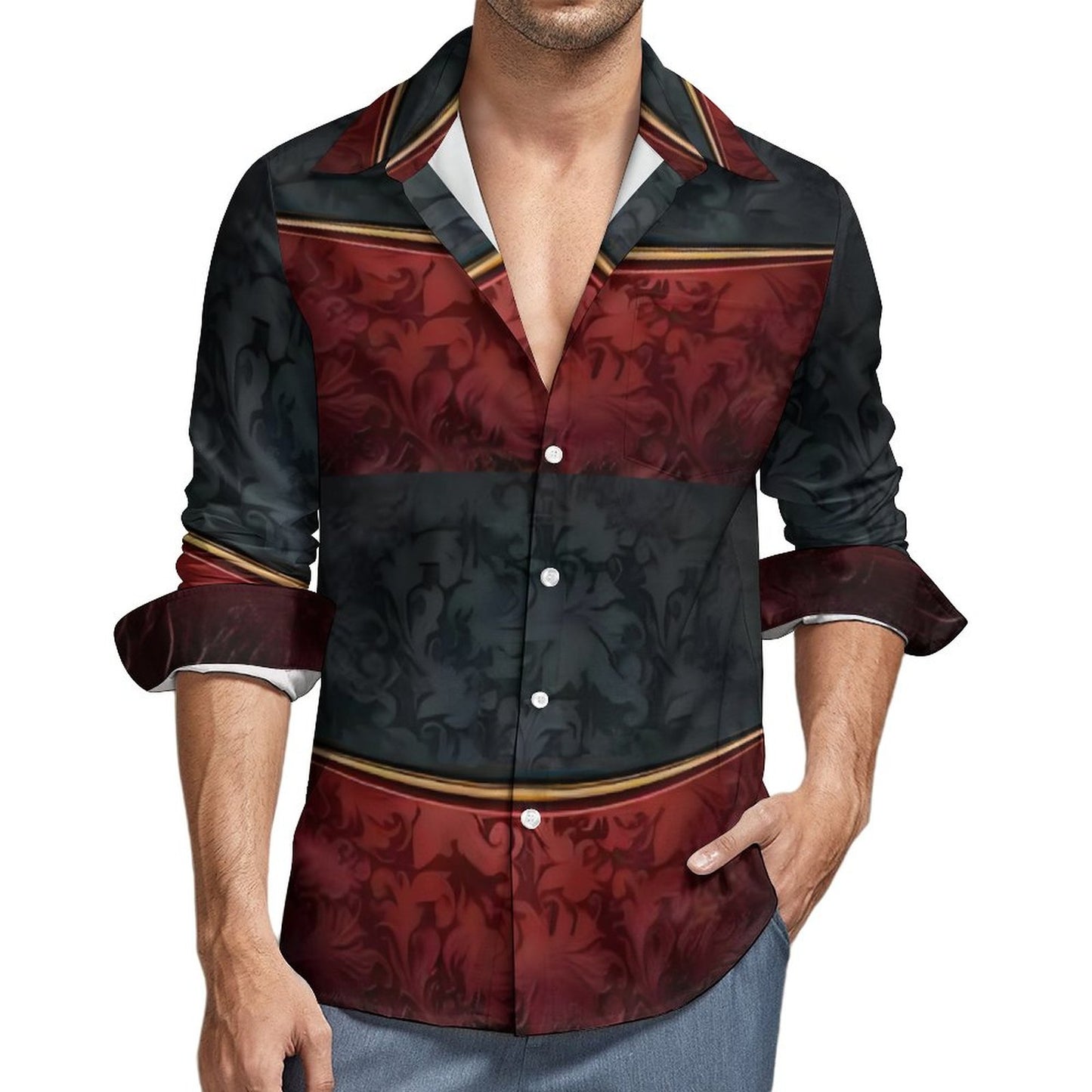 Men's Long Sleeve Shirt with Pocket LS (All-Over Printing)