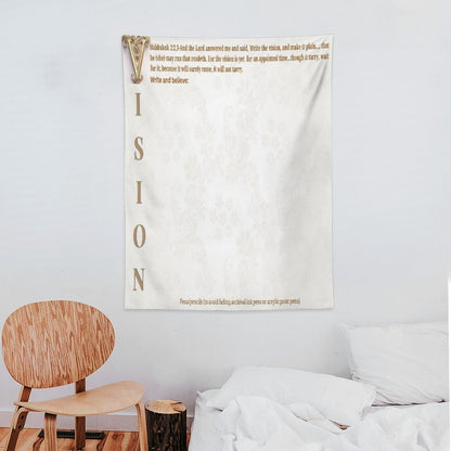 Wall Art with Vertical Tapestry