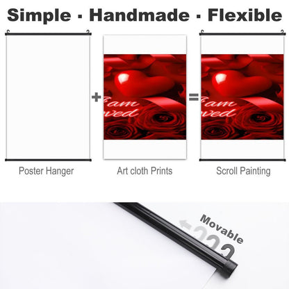 Canvas Hanging Poster with Scrolls-16"x24"/ 40x60cm