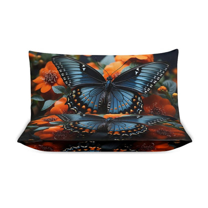 3-Piece Bedding Set-86"×70"/ 218×177cm (Dual-sided Printing)TWIN-BLUE BUTTERFLY