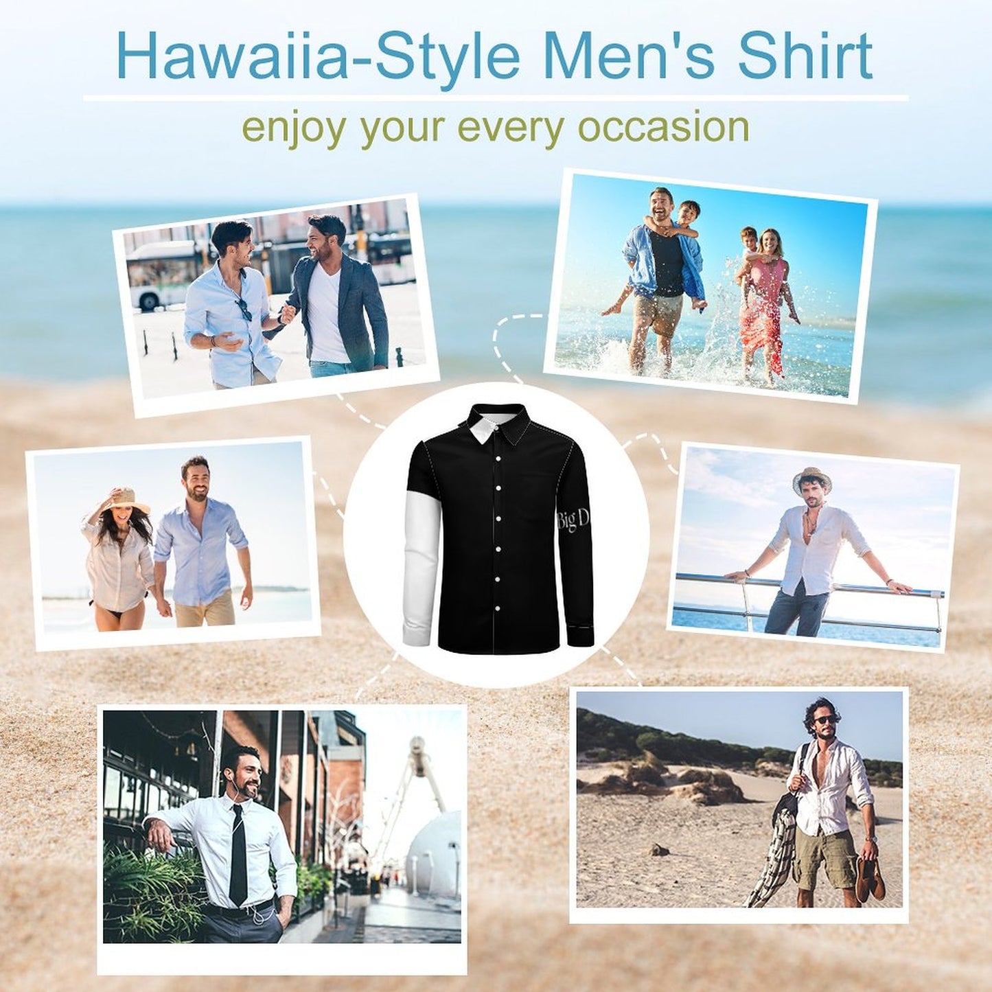 Men's Long Sleeve Shirt with Pocket LS (All-Over Printing)