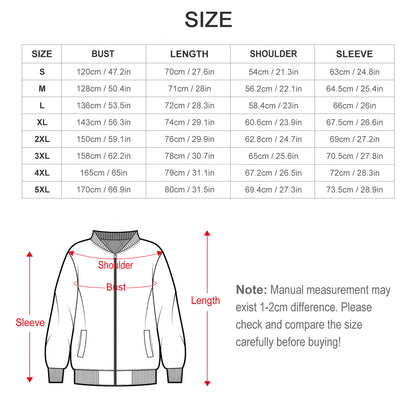 180gsm Zipper Bomber Jacket(All-Over Printing)