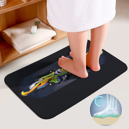 COLORFUL GRAFFITI Coral Velvet Restroom Rug Set of 3-15.7"x23.6"/ 40x60cm