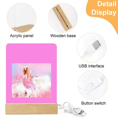 Acrylic Night Light with Wooden Base