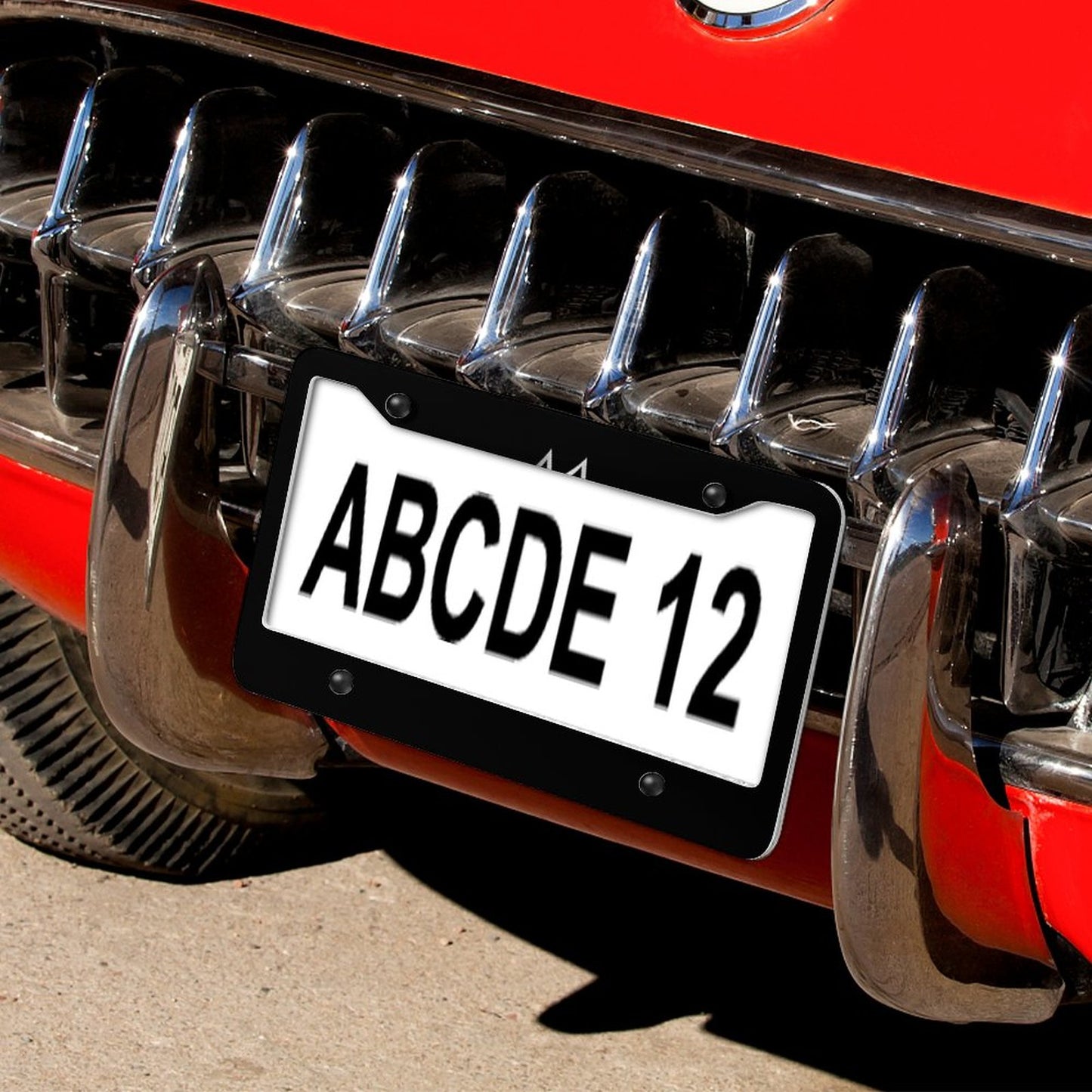 License Plate Frames with 4 Round Holes (1 Pair)