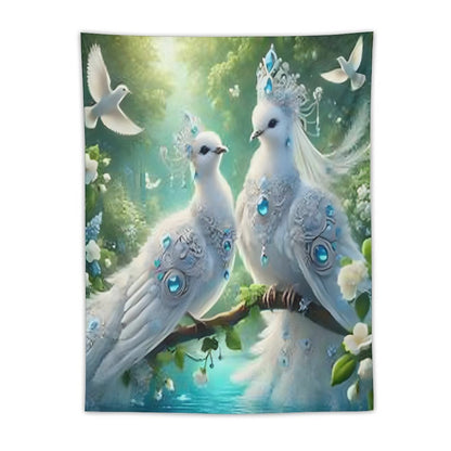 Wall Art with Vertical Tapestry