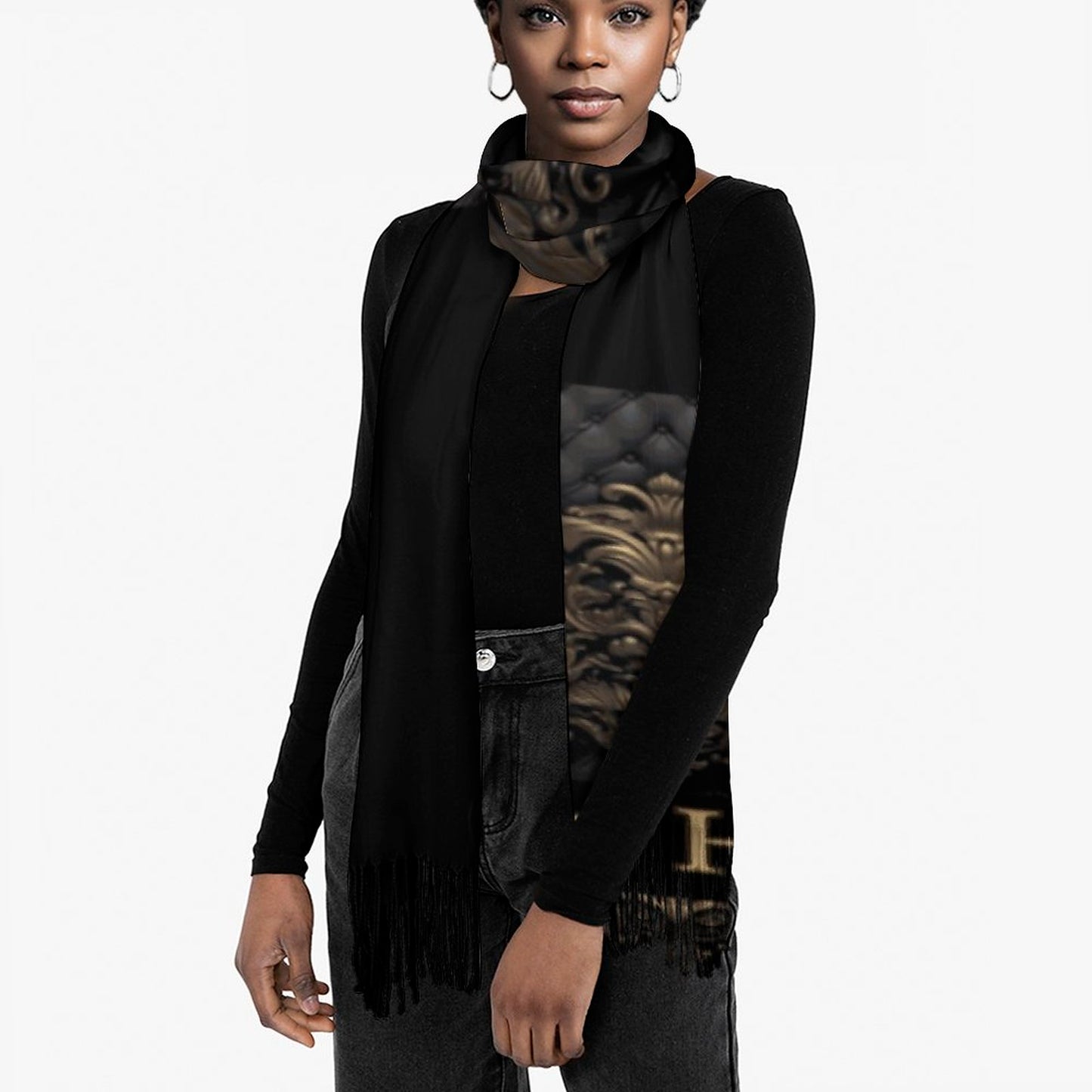 Cashmere-like Tassel Scarf (All-Over Printing)