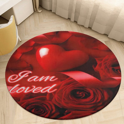 Round Coral Velvet Warm Floor Mat