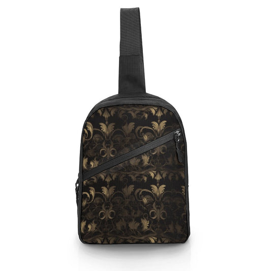 BLACK & GOLD ACCENT Crossbody Sling Bag