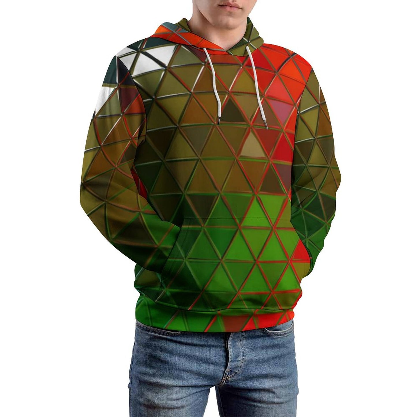 GLASS PRISM Men's Cool Hoodie with Double-layer Cap-SMALL-6XL