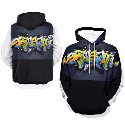 COLORFUL GRAFFITI 2-Tone Sleeves Hoodie-SMALL-3XL