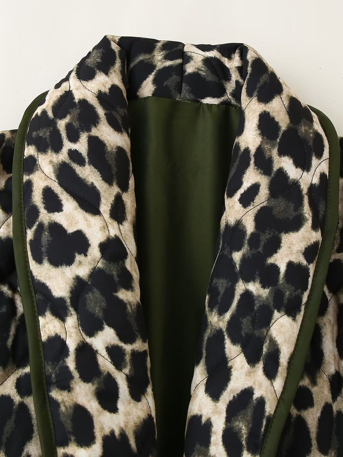 Leopard Open Front Long Sleeve Coat (leopard/black)-S/M/L