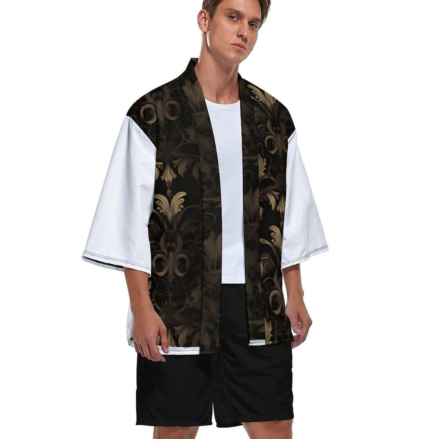 Drop Shoulder Male Kimono Cardigan ZS904 (All-Over Printing)