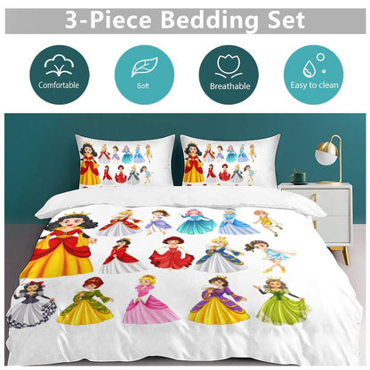 3-Piece Bedding Set-86"×70"/ 218×177cm (Dual-sidede Printing)