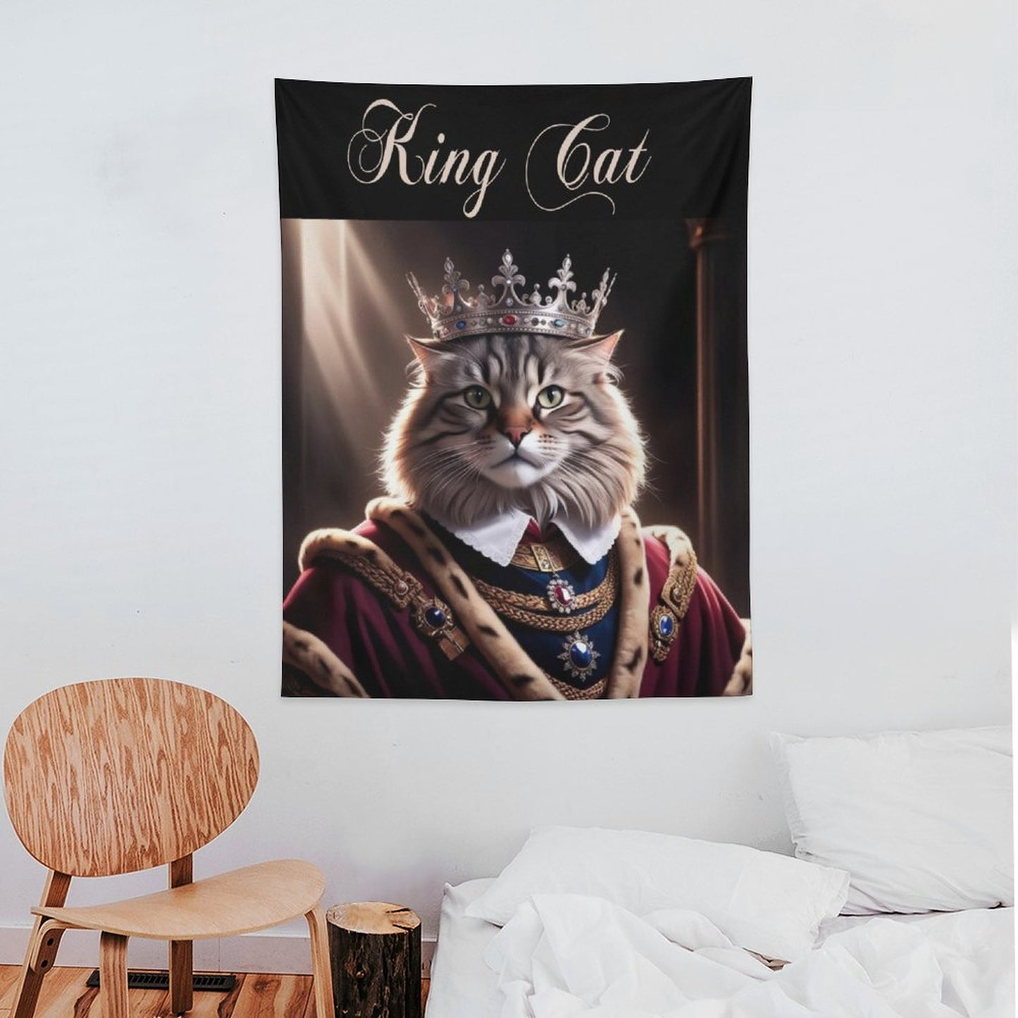 Wall Art with Vertical Tapestry