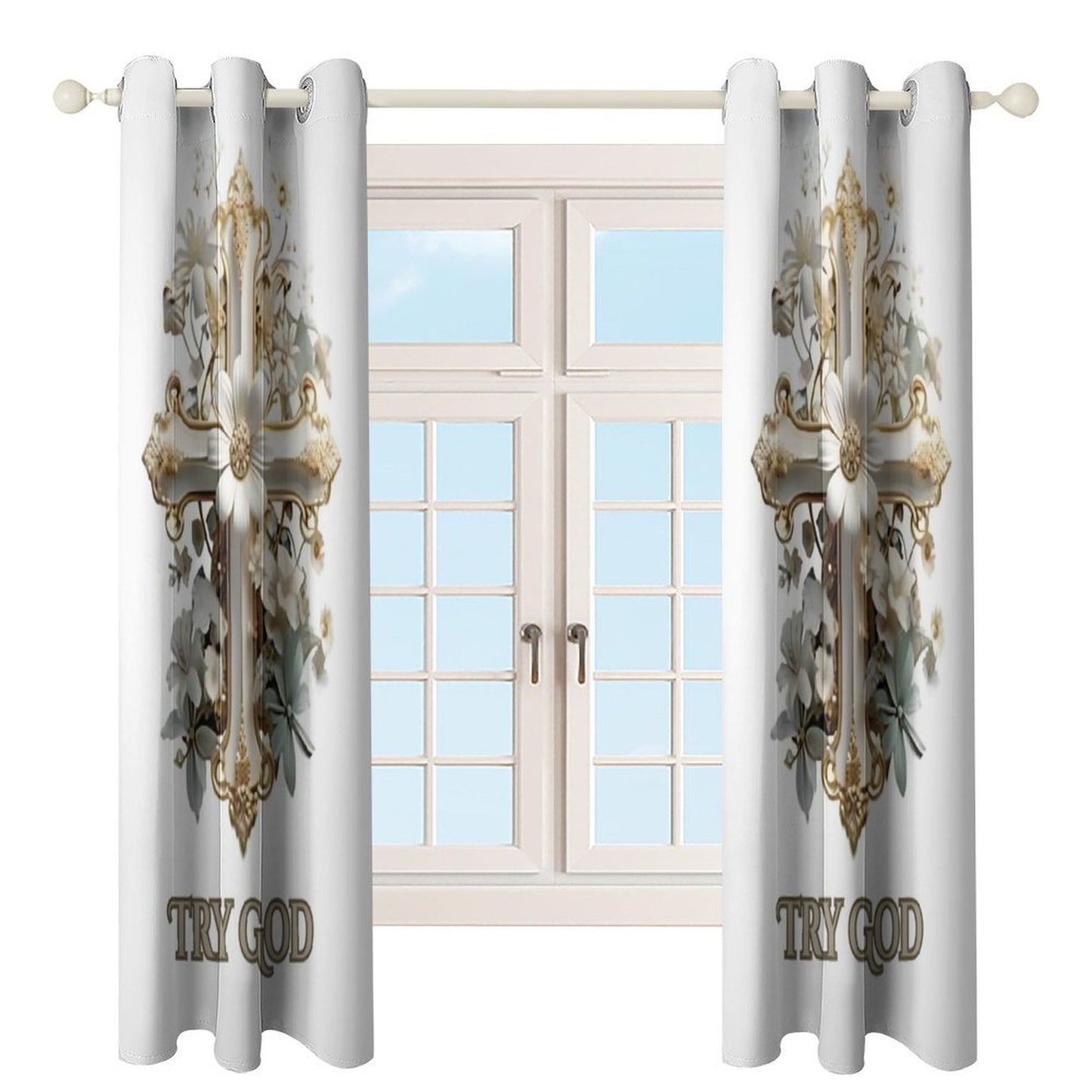Grommet Curtain-52"x72"/ 132x183cm-TRY GOD