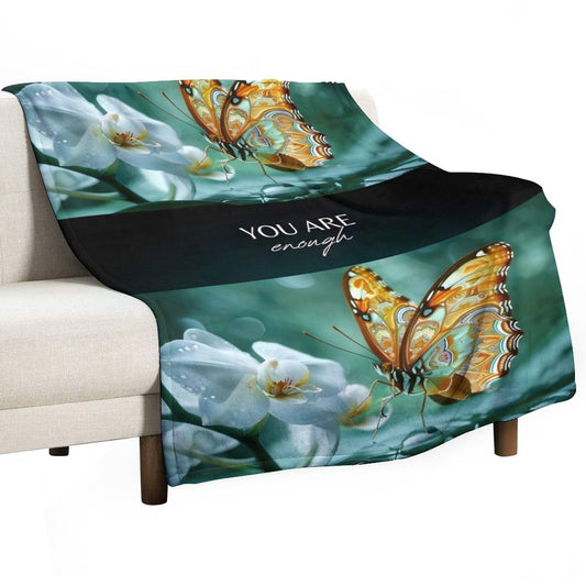 Flannel Blanket-60"x80" (Dual-sided Printing)-YOU ARE ENOUGH