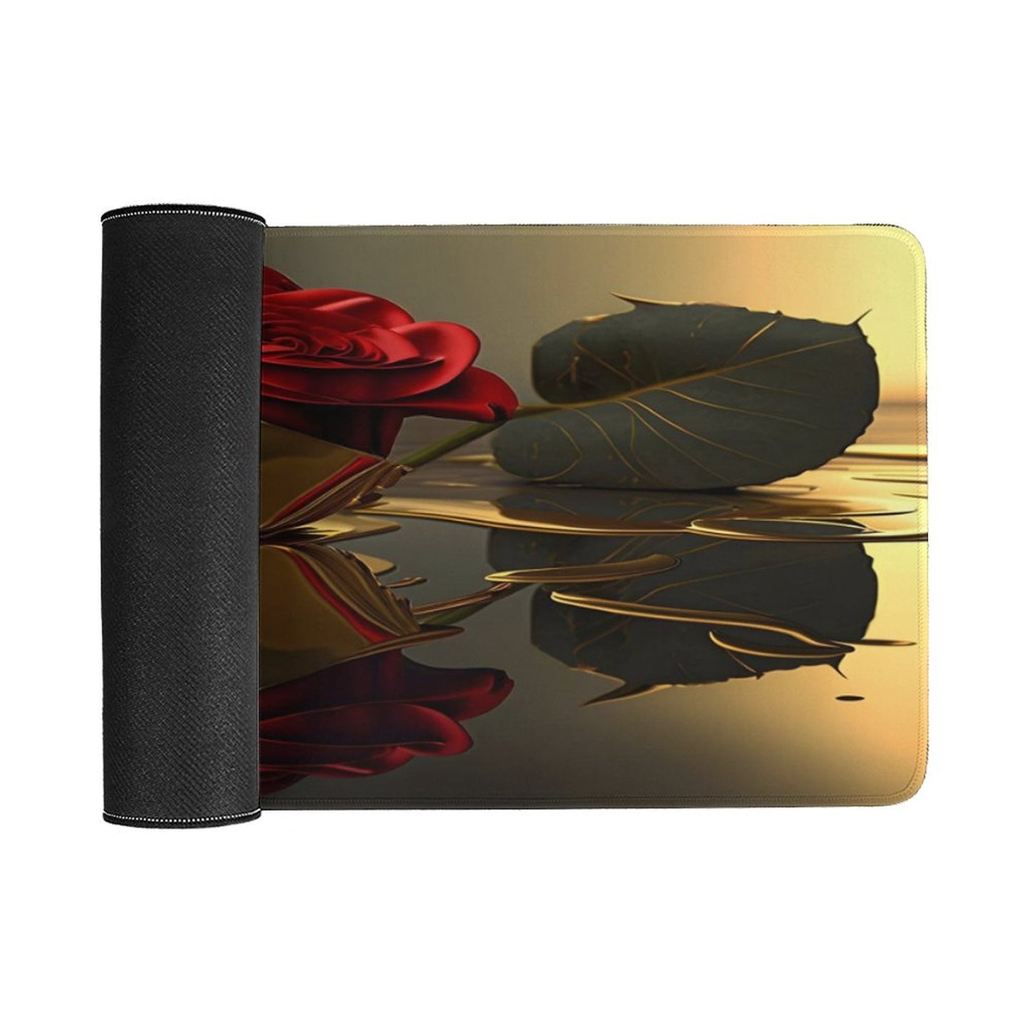 Large Desk Pad Protector with Stitched Edges-12x24 in/ 30x60cm-ROSE ON GOLD
