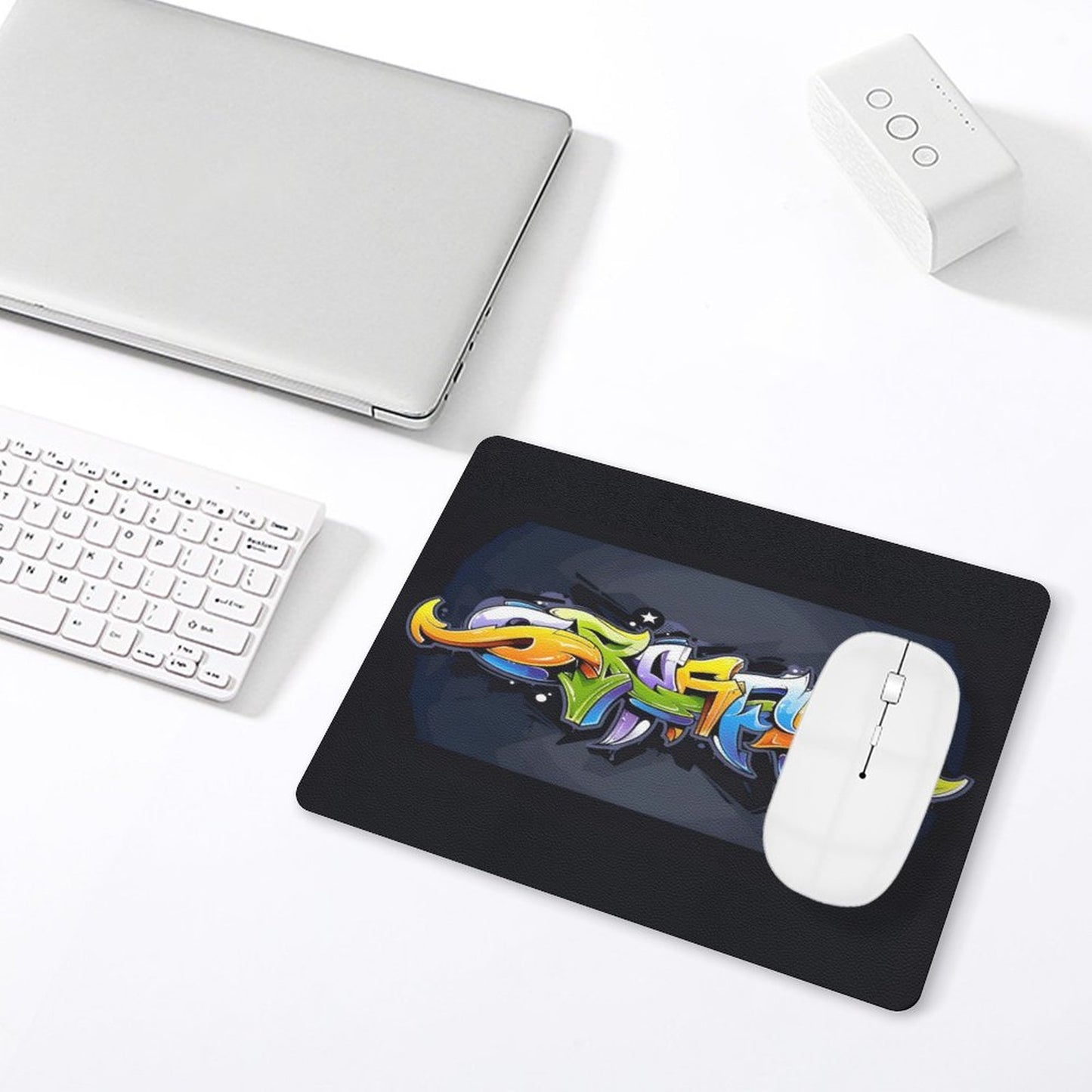 COLORFUL GRAFFITI PU Leather Mouse Pad
