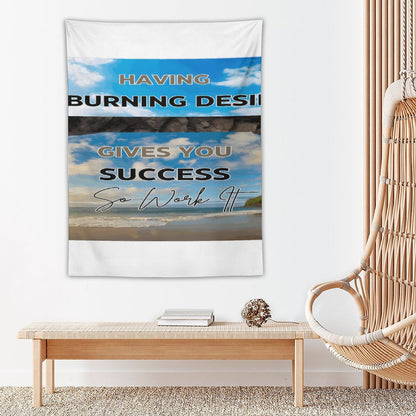 Wall Art with Vertical Tapestry