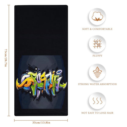 COLORFUL GRAFFITI Coral Velvet Towel