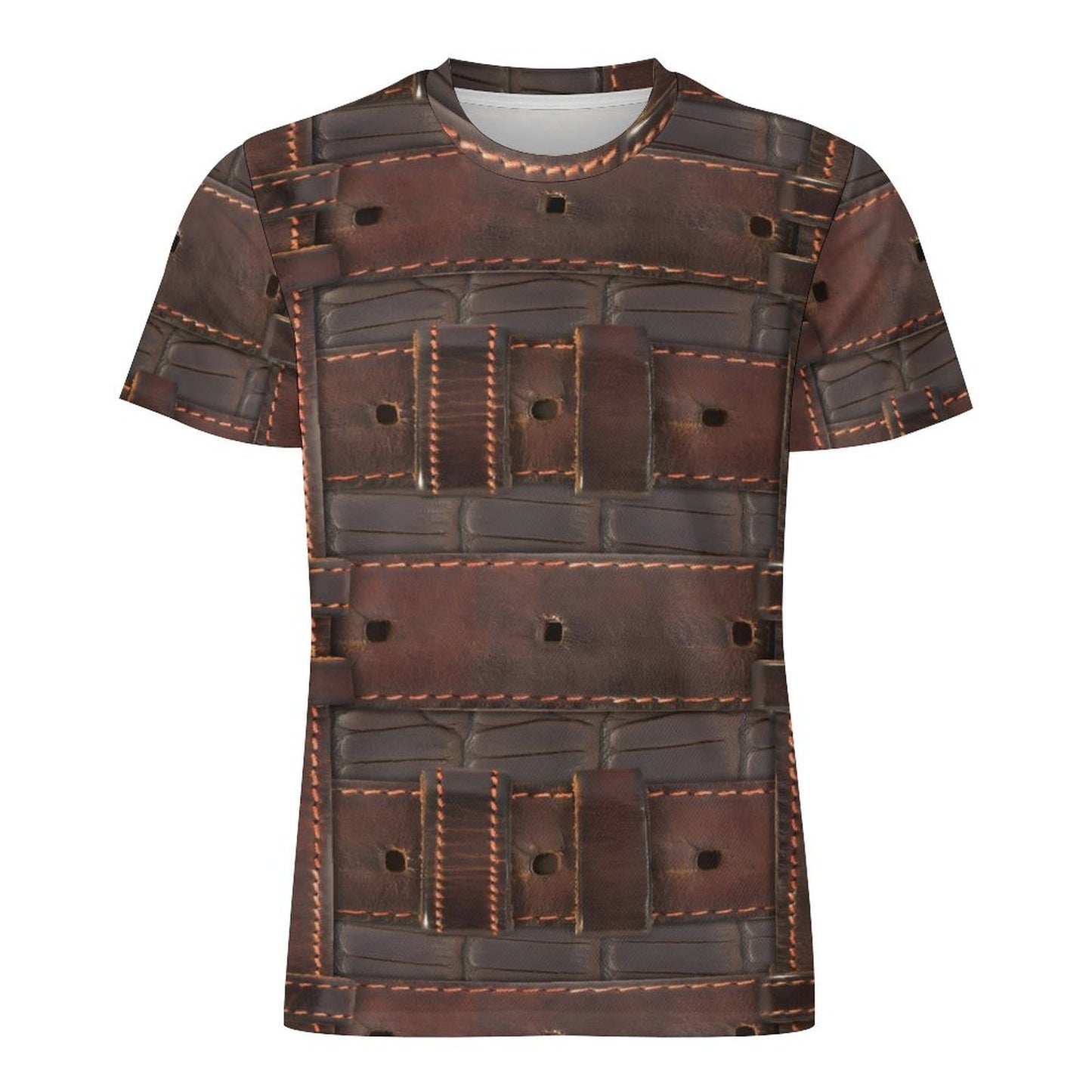 RUGGED LEATHER BUCKLE Print Short Sleeve-*XS-6XL