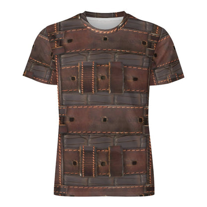RUGGED LEATHER BUCKLE Print Short Sleeve-*XS-6XL