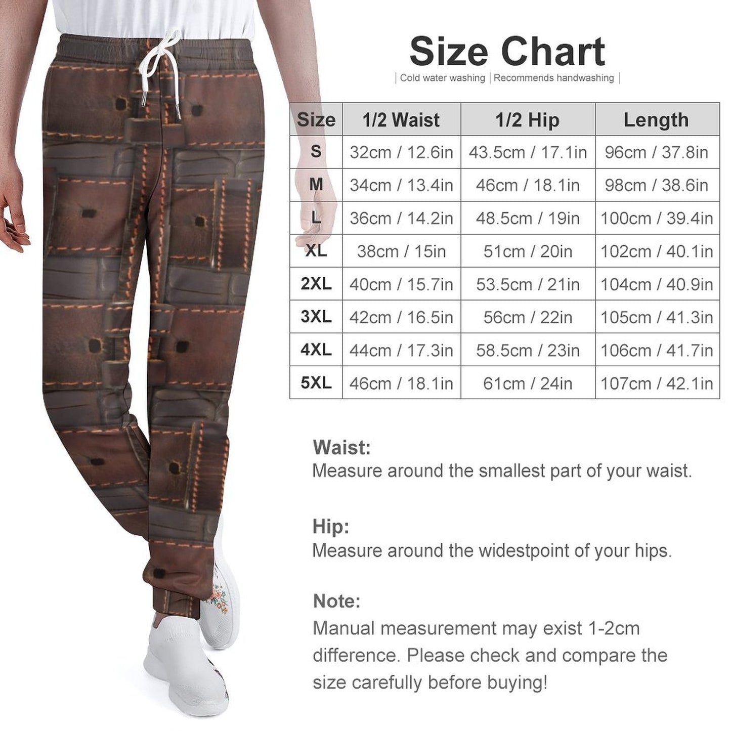 RUGGED LEATHER BUCKLE Print Sweatpants-SMALL-5XL