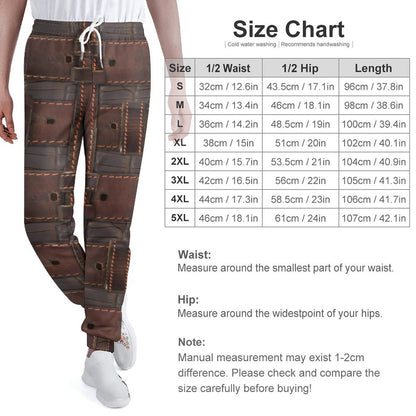RUGGED LEATHER BUCKLE Print Sweatpants-SMALL-5XL