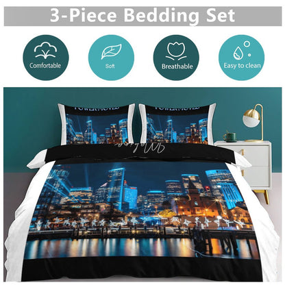 3-Piece Bedding Set-86"×70"/ 218×177cm (Dual-sidede Printing)