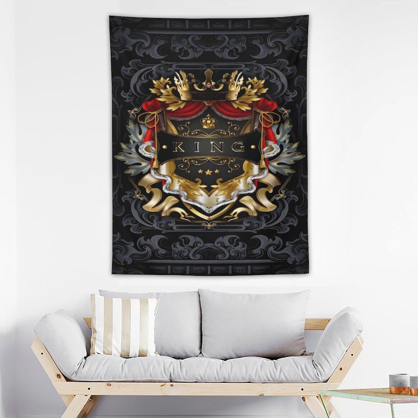 Wall Art with Vertical Tapestry
