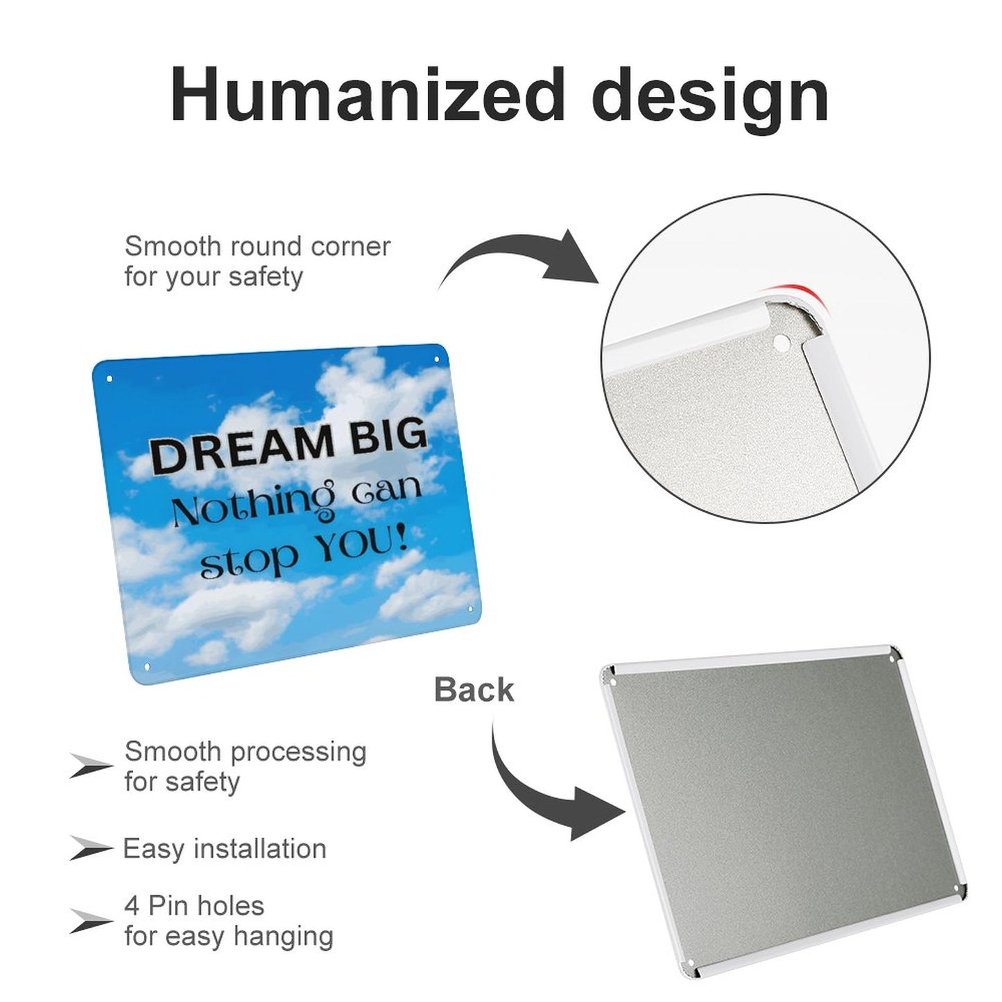 Horizontal Personalized Metal Wall Art Tin Sign-5.5"x7.9"/14x20cm