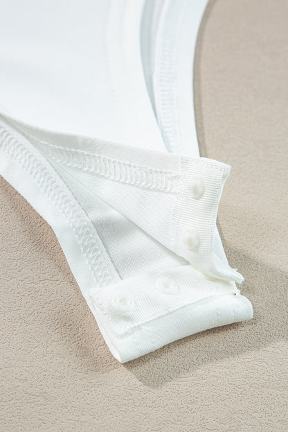 Eyelet Lace Long Sleeve Bodysuit (white/black)-SMALL-XL