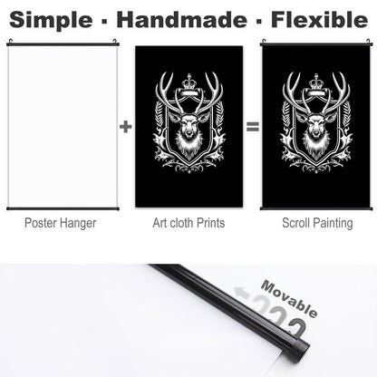 Canvas Hanging Poster with Scrolls-16"x24"/ 40x60cm