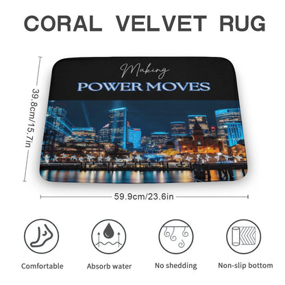 MAKING POWER MOVES Coral Velvet Rug-15.7"x23.6"/ 40x60cm