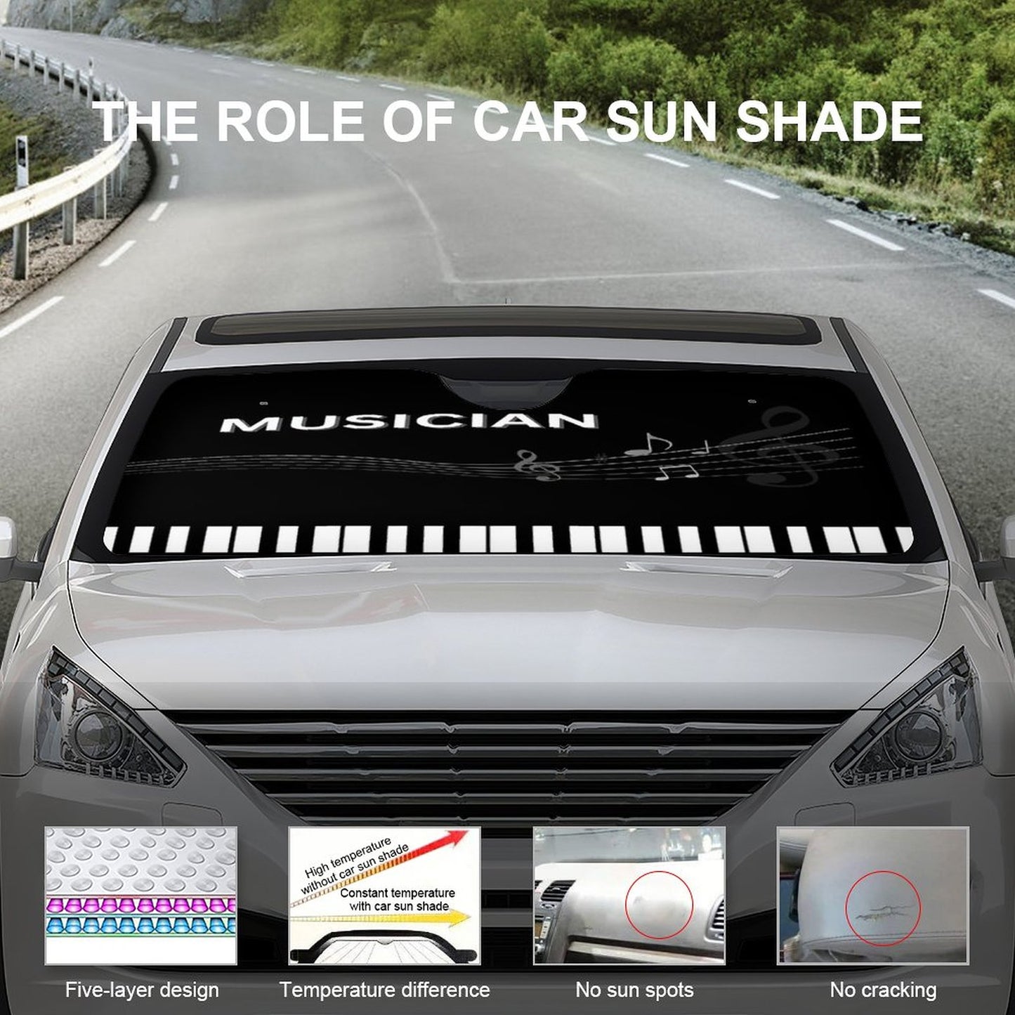 Car Cool with Sun Shades-MUSICIAN