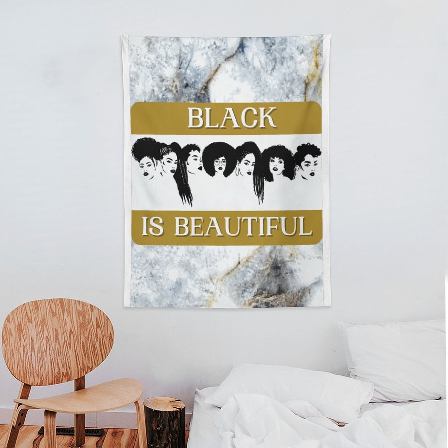 Wall Art with Vertical Tapestry