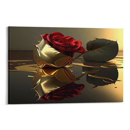 ROSE IN GOLD Hanging Poster (Horizontal 3:2)-12x18 inch/ 8x12 inch