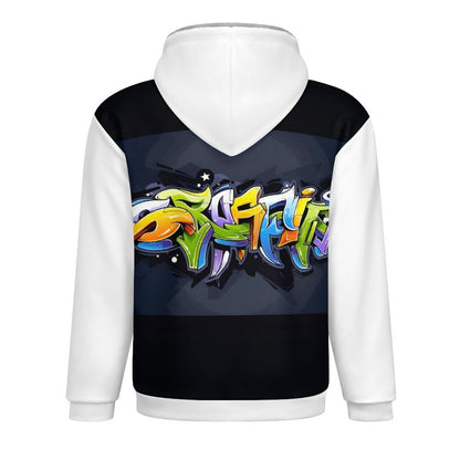 COLORFUL GRAFFITI UNISEX Zipper Plush Fur Jacket-SMALL-5XL