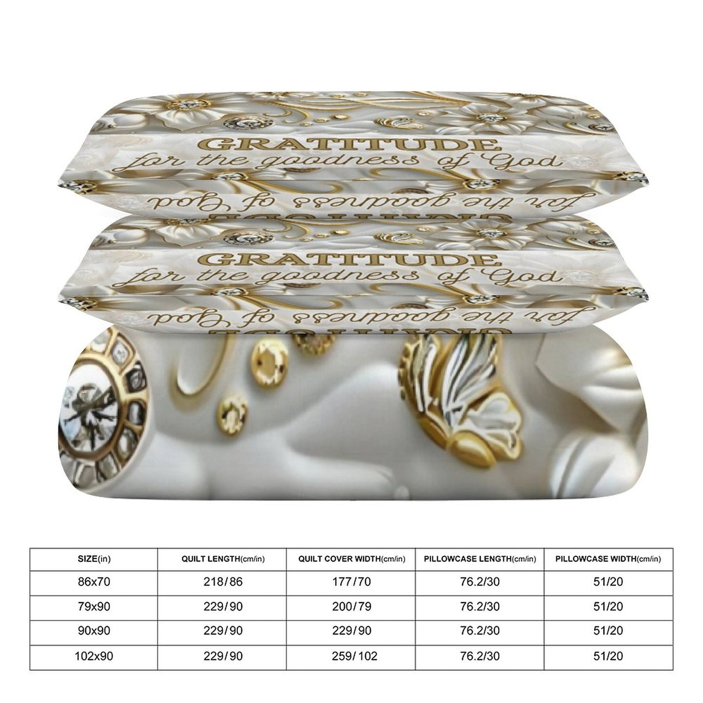3-Piece Bedding Set-90"x90"/ 229x229cm (Dual-sided Printing)